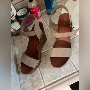 MIA Cute Nude and Brown Wedges